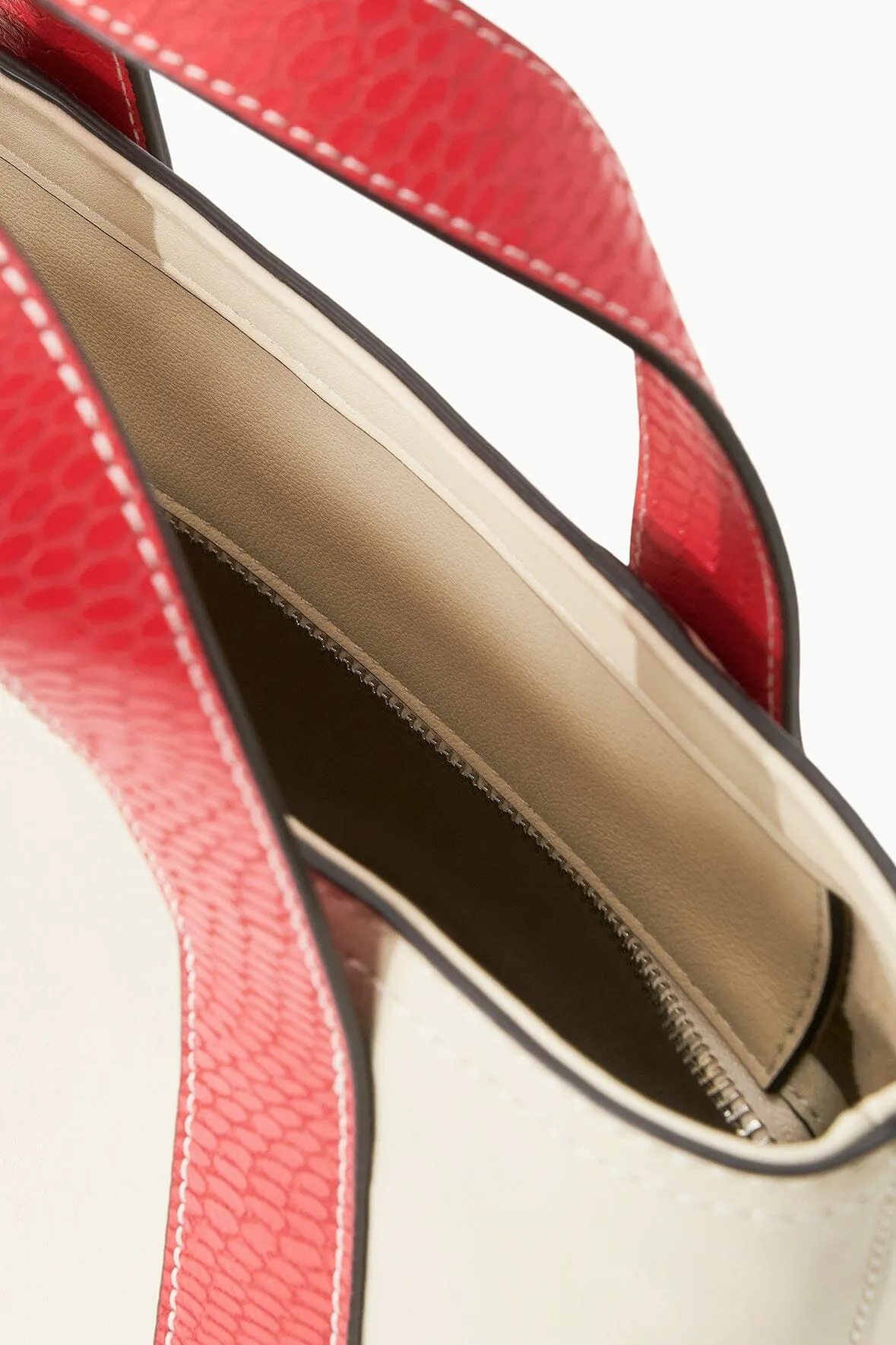 CUSTOM ALLORA MINI TOTE | CREAM RED ROSE sold by STAUD product image thumbnail 4