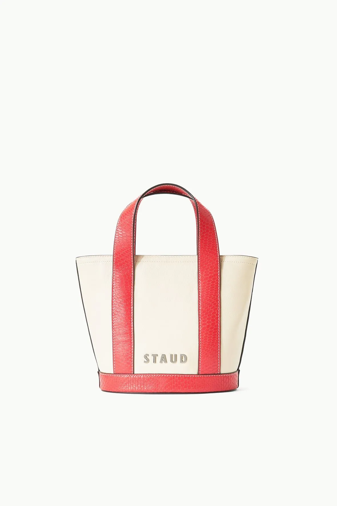 CUSTOM ALLORA MINI TOTE | CREAM RED ROSE sold by STAUD product image thumbnail 3