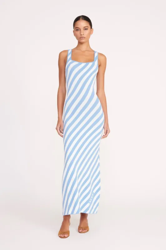 KATIE DRESS | BLUE SEASHORE STRIPE sold by STAUD