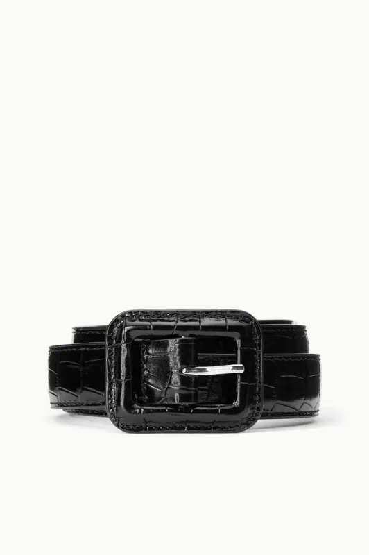 WAIST BELT | BLACK CROC EMBOSSED sold by STAUD