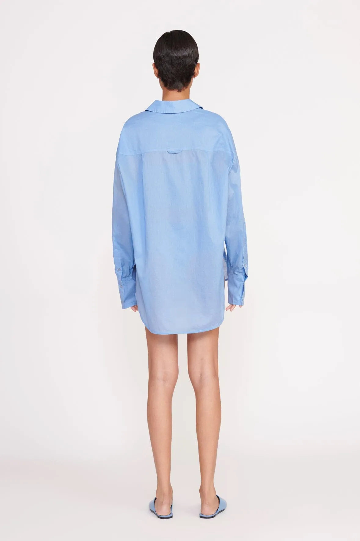 CHAMOMILE SHIRT | AZURE sold by STAUD product image thumbnail 4