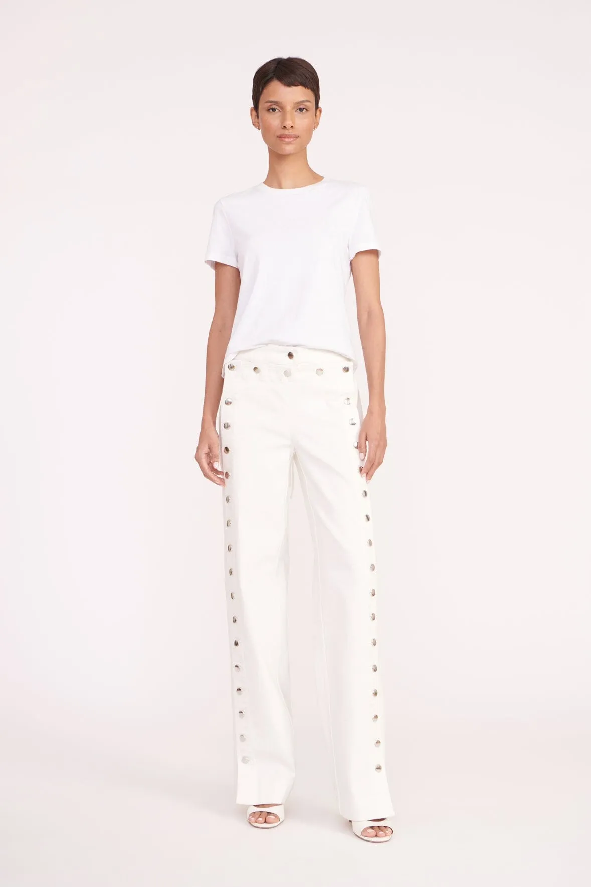 CARTER PANT | WHITE sold by STAUD