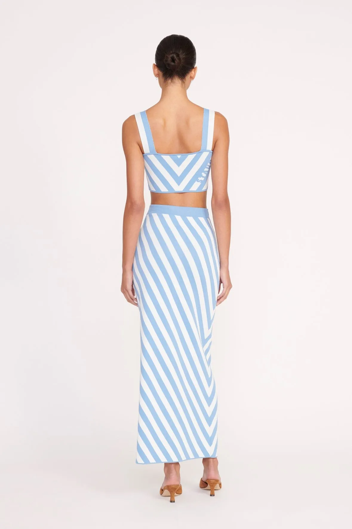 GIOVANNI SKIRT | BLUE SEASHORE STRIPE sold by STAUD product image thumbnail 3