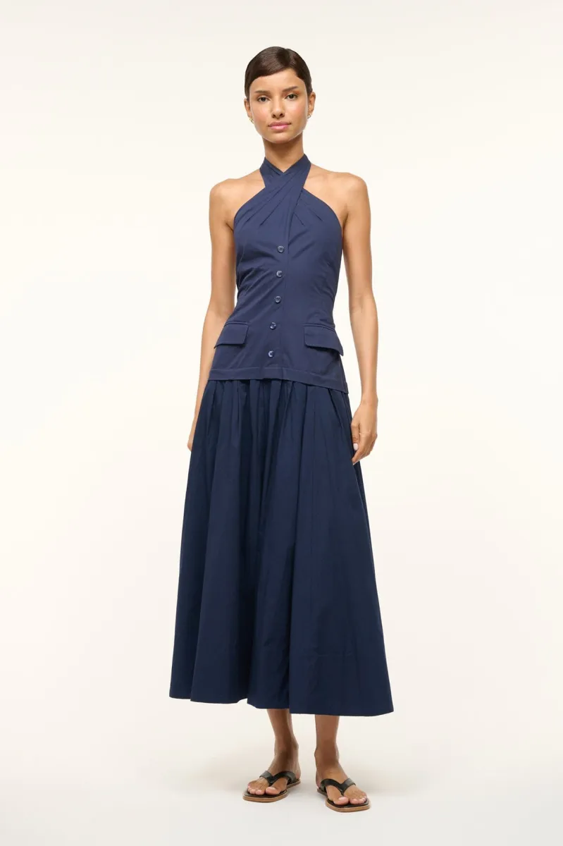 HARRINGTON DRESS | NAVY sold by STAUD