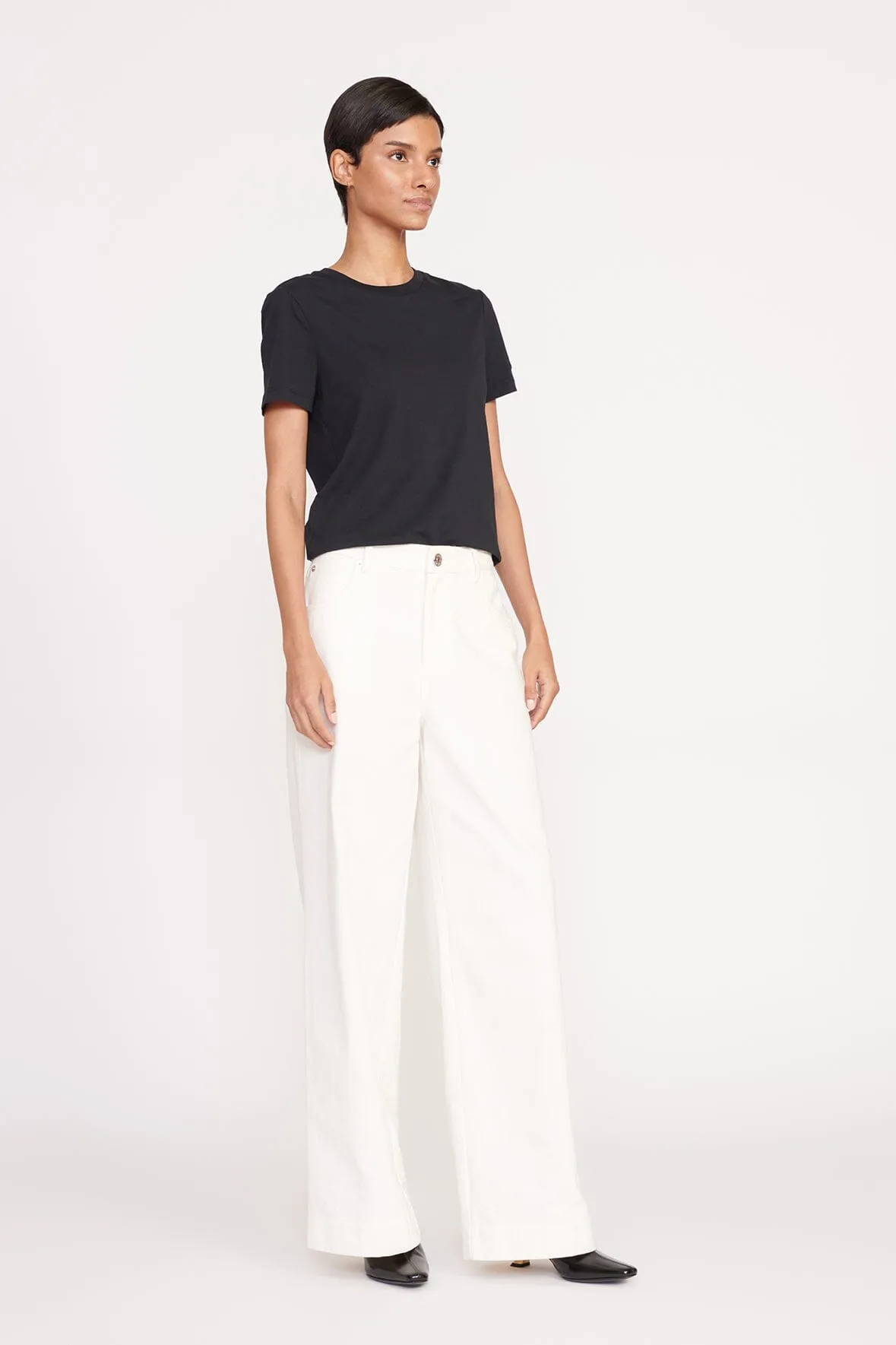 CREW NECK T SHIRT | BLACK sold by STAUD product image thumbnail 3