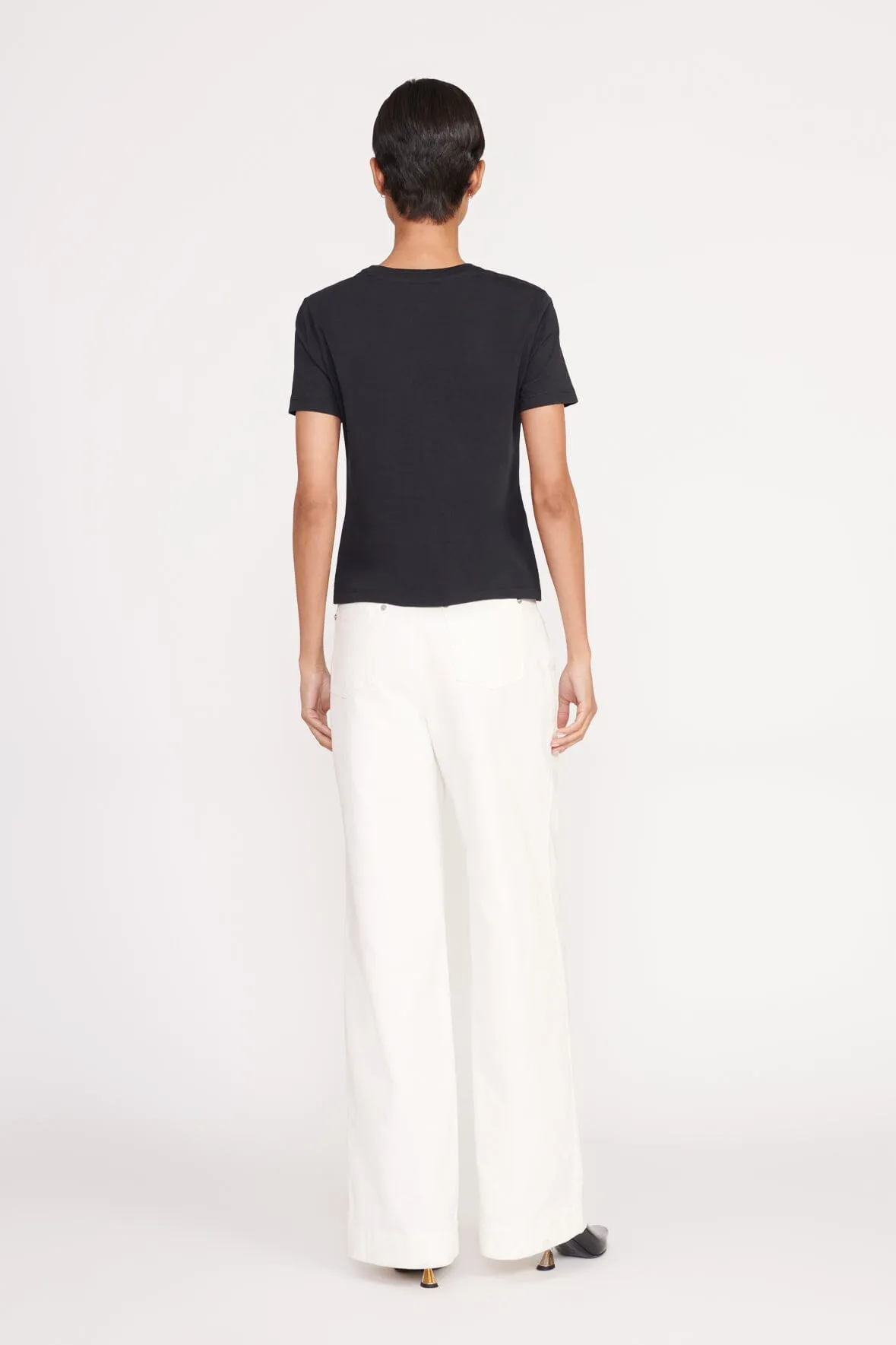 CREW NECK T SHIRT | BLACK sold by STAUD product image thumbnail 4