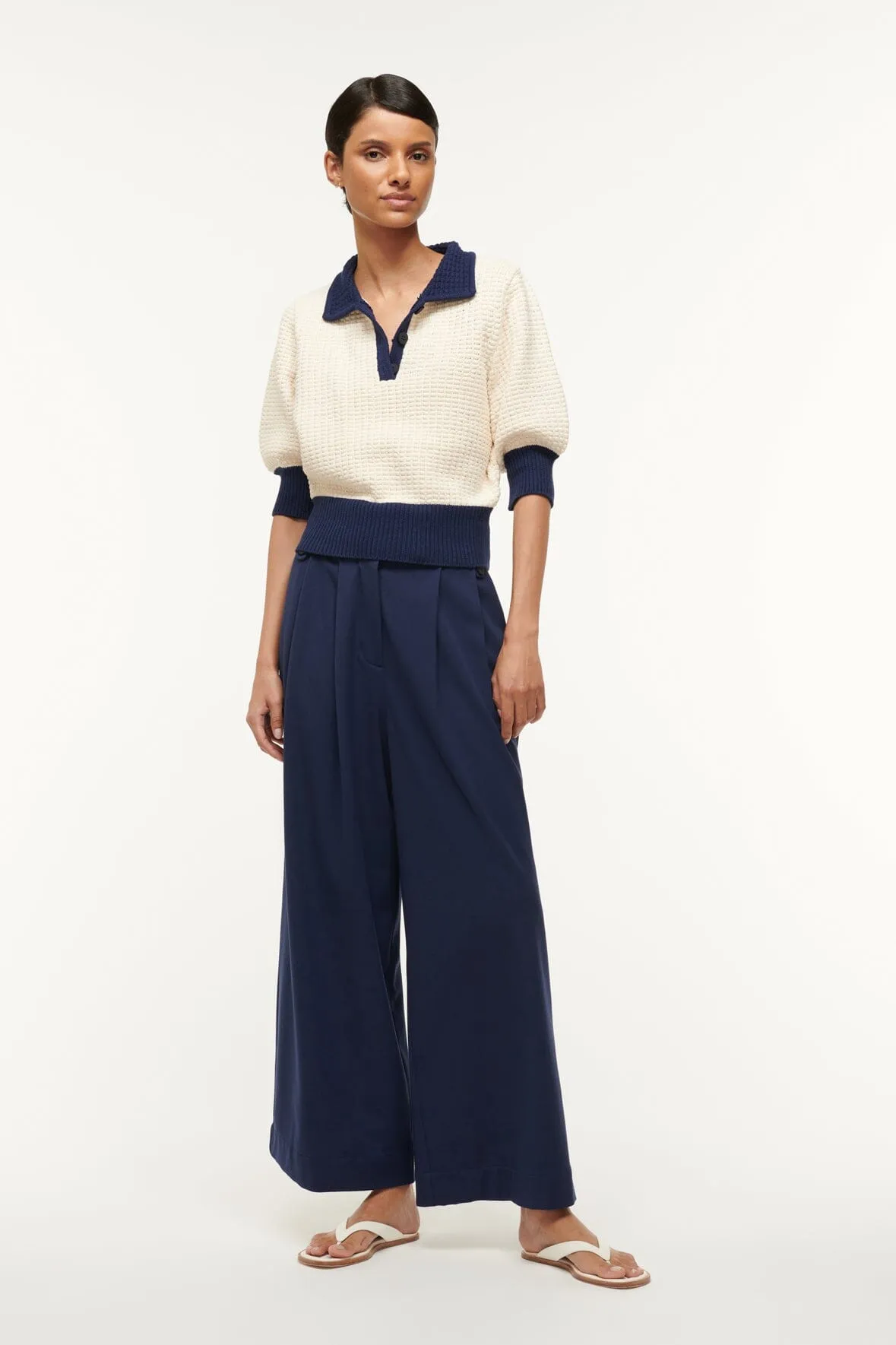 ALTEA SWEATER | IVORY NAVY sold by STAUD product image thumbnail 2