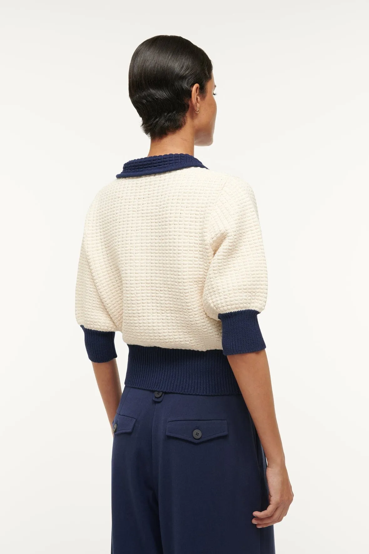 ALTEA SWEATER | IVORY NAVY sold by STAUD product image thumbnail 3