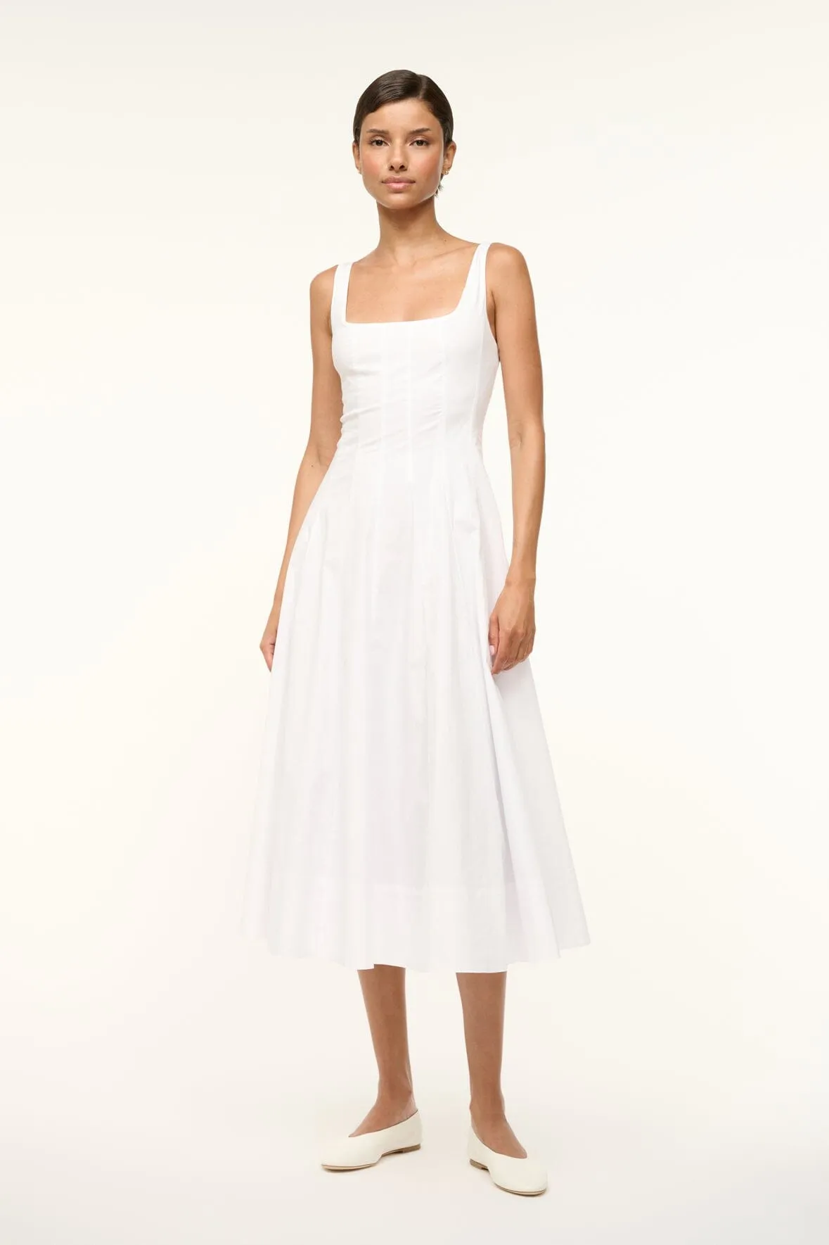 WELLS DRESS | WHITE sold by STAUD
