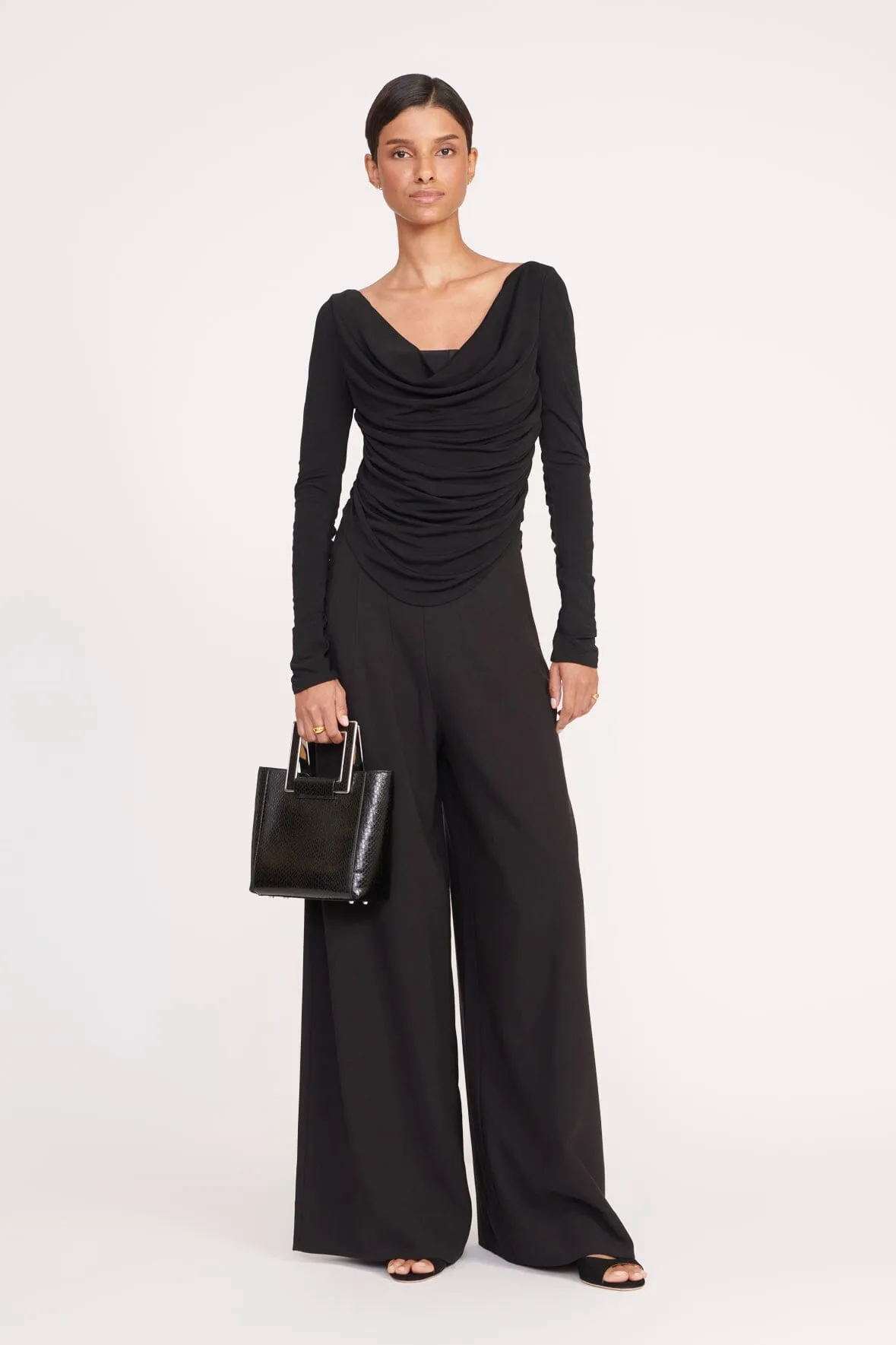 MINI SHIRLEY BAG | BLACK SNAKE EMBOSSED sold by STAUD product image thumbnail 2