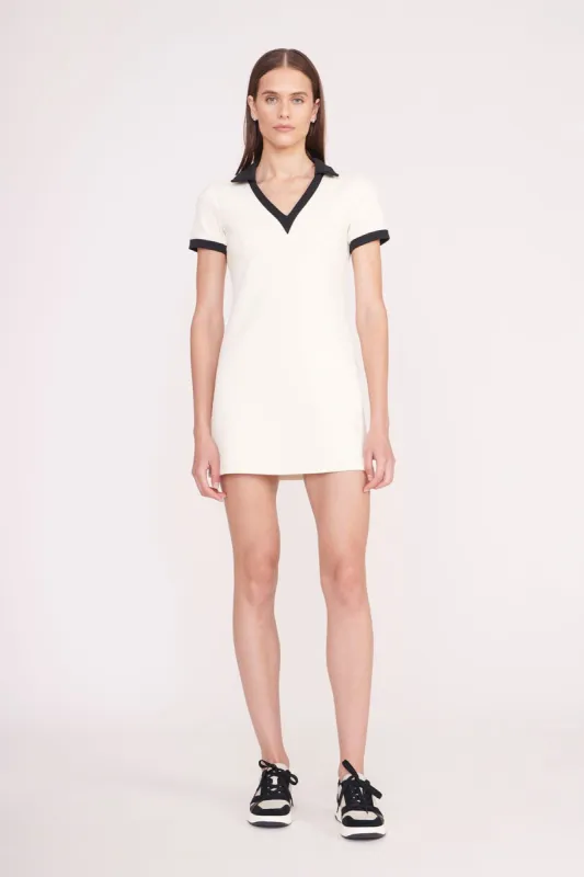 VOLLEY DRESS | IVORY BLACK sold by STAUD