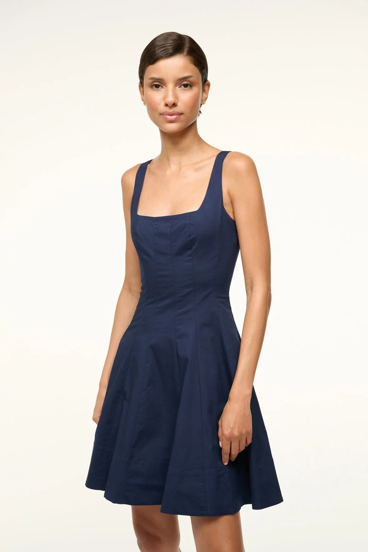 MINI WELLS DRESS | NAVY sold by STAUD product image thumbnail 3