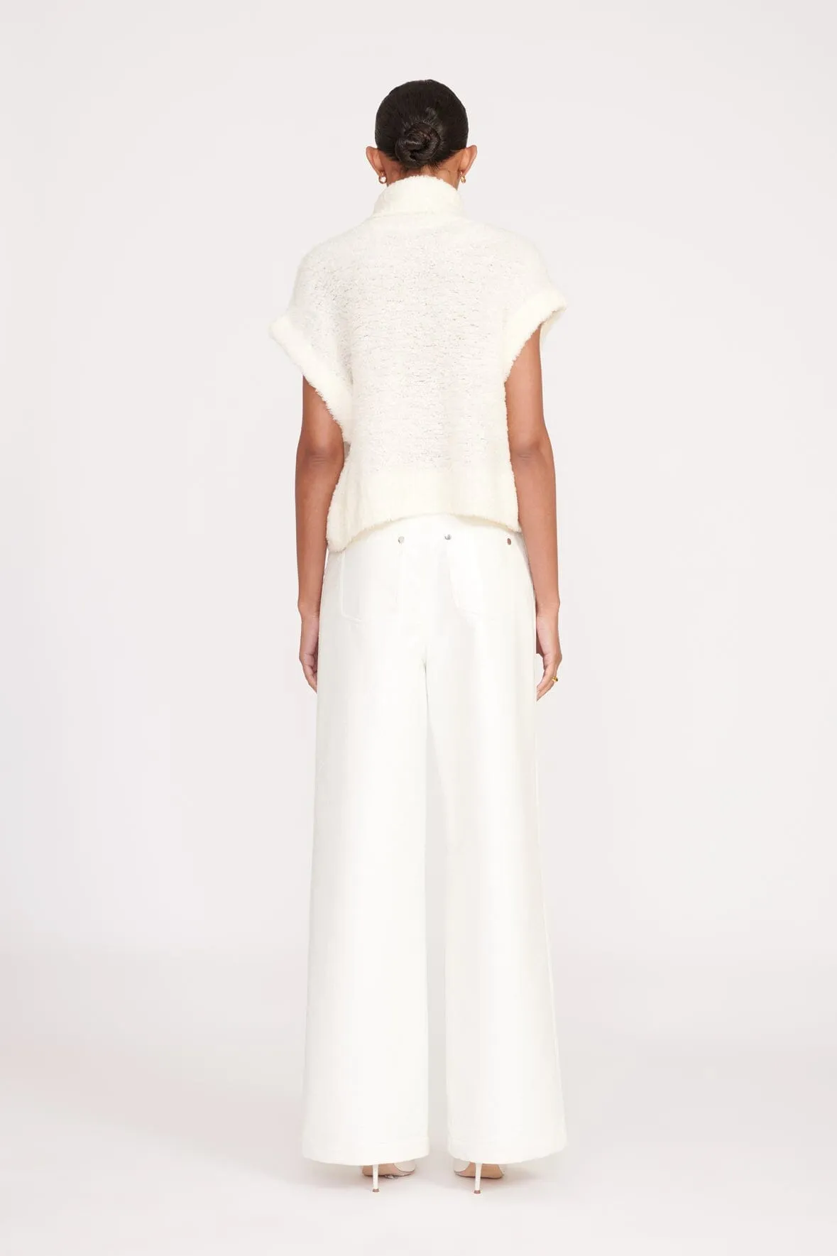 GRAYSON PANT | WHITE VEGAN PATENT sold by STAUD product image thumbnail 3