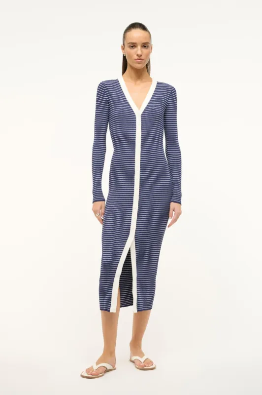 SHOKO SWEATER | NAVY MICRO STRIPE sold by STAUD