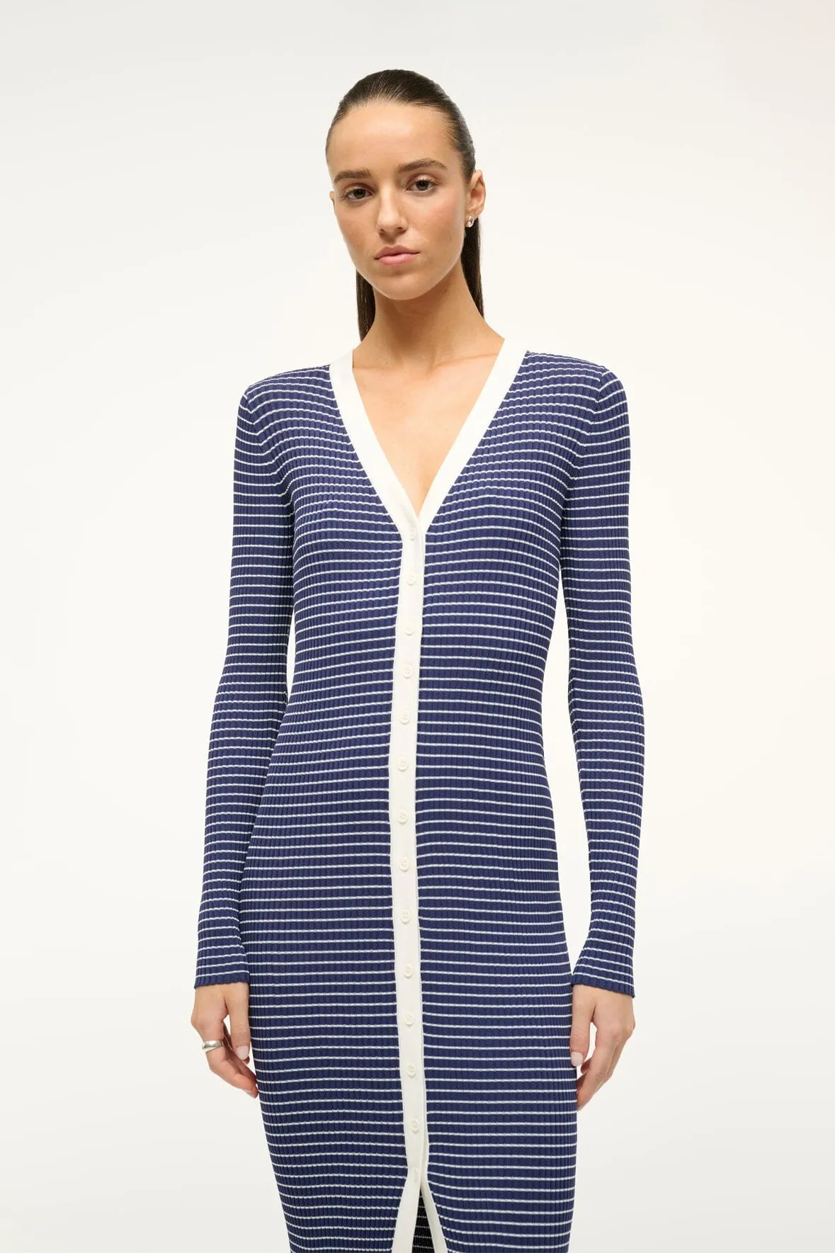 SHOKO SWEATER | NAVY MICRO STRIPE sold by STAUD product image thumbnail 2