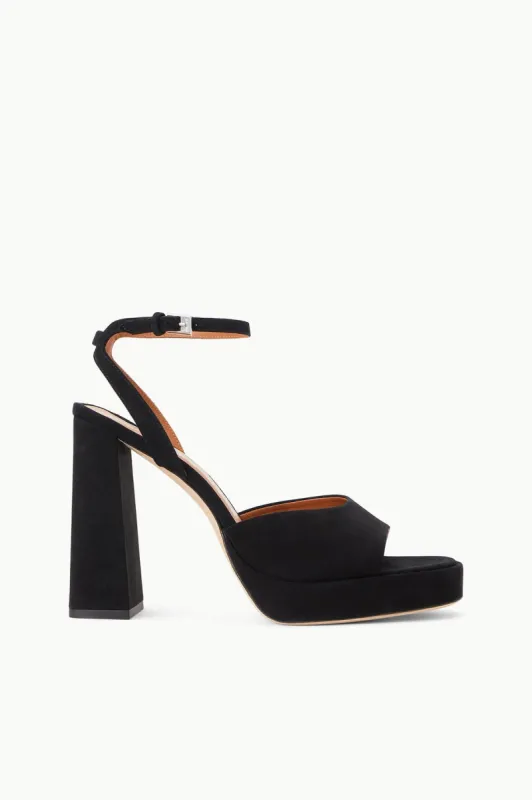 SOLANGE PLATFORM | BLACK SUEDE sold by STAUD