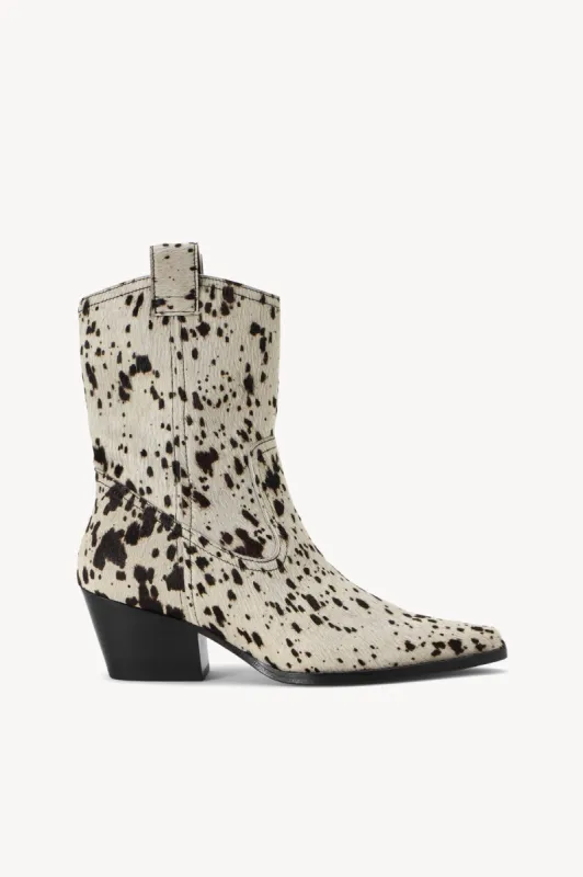 JUNE BOOT | BLACK WHITE HAIRCALF sold by STAUD