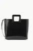 SHIRLEY LEATHER BAG | BLACK POLISHED sold by STAUD