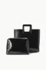 SHIRLEY LEATHER BAG | BLACK POLISHED sold by STAUD