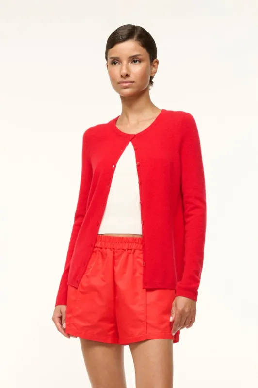 ADAN CASHMERE CARDIGAN | RED ROSE sold by STAUD