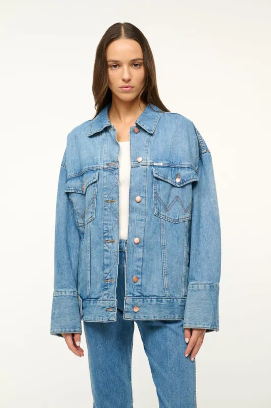 STAUD + WRANGLER THE BIGGEST JEAN JACKET | MID BLUE made by STAUD