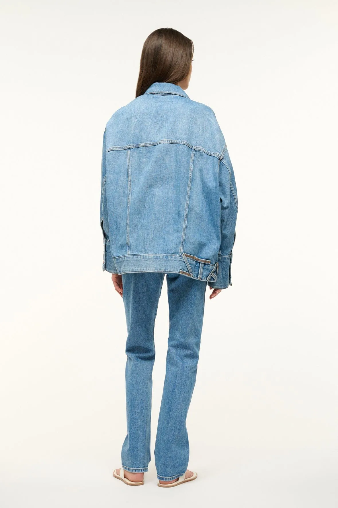 STAUD + WRANGLER THE BIGGEST JEAN JACKET | MID BLUE sold by STAUD product image thumbnail 4
