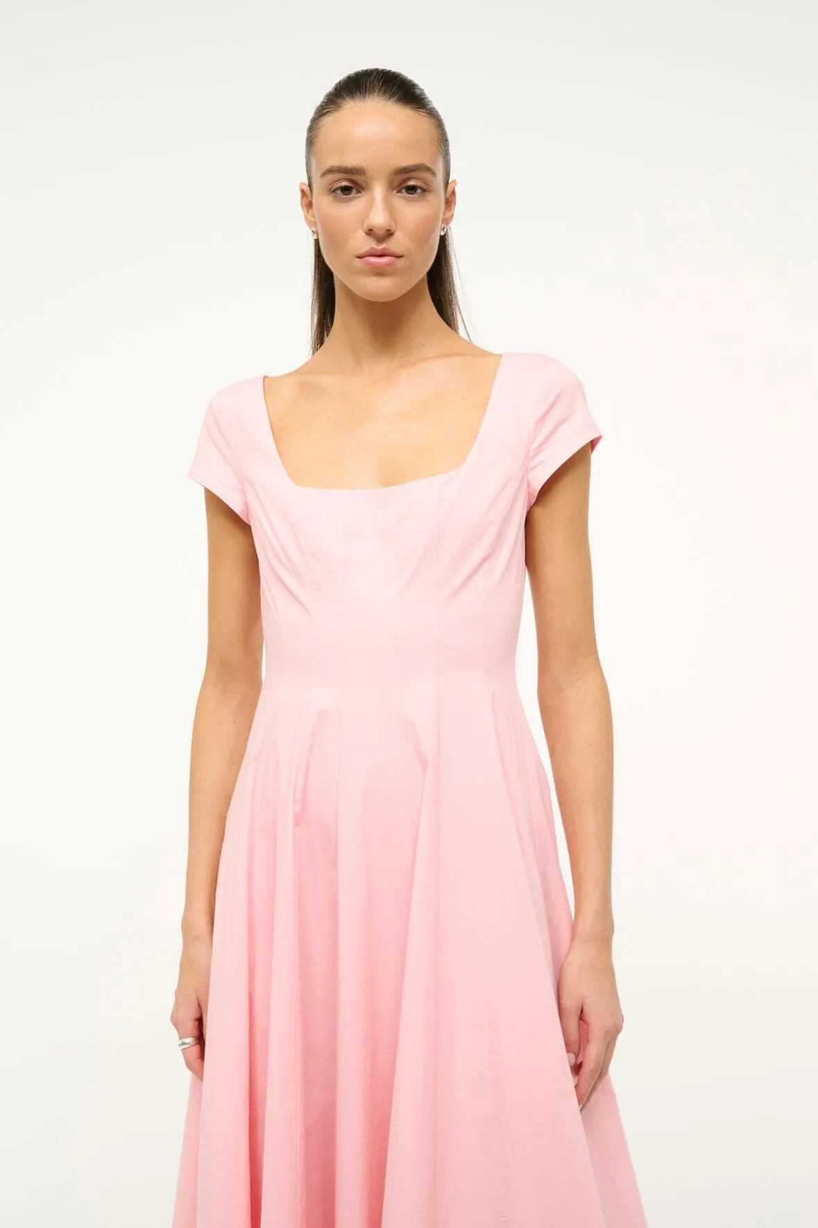 SHORT SLEEVE WELLS DRESS | PEARL PINK sold by STAUD product image thumbnail 3