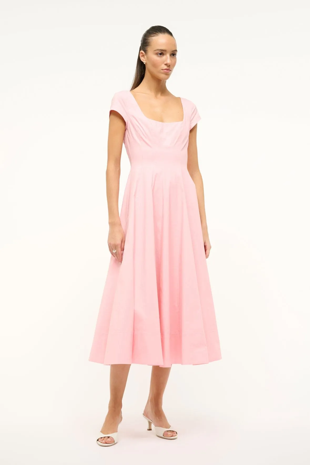 SHORT SLEEVE WELLS DRESS | PEARL PINK sold by STAUD product image thumbnail 2