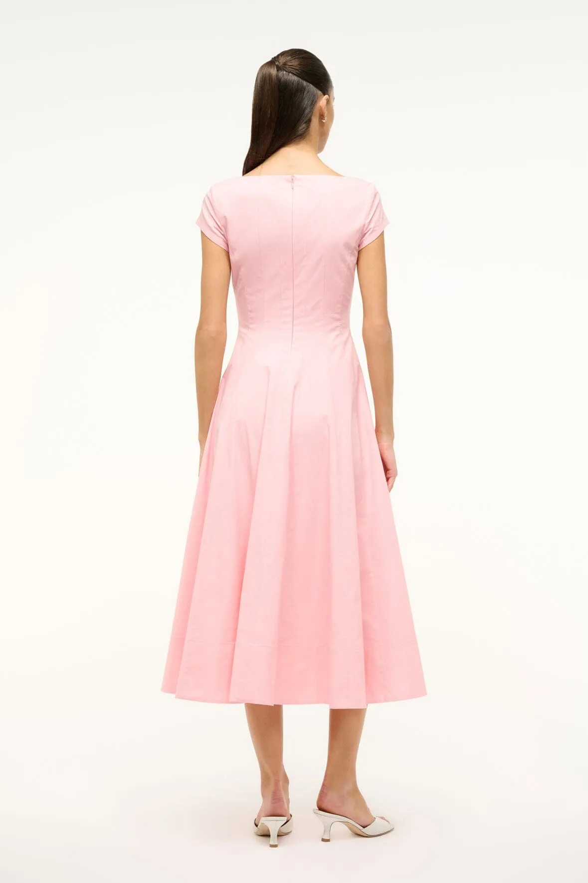 SHORT SLEEVE WELLS DRESS | PEARL PINK sold by STAUD product image thumbnail 4