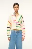 CROPPED HAMPTON SWEATER | CREAM RAINBOW MULTI sold by STAUD