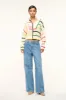 CROPPED HAMPTON SWEATER | CREAM RAINBOW MULTI sold by STAUD