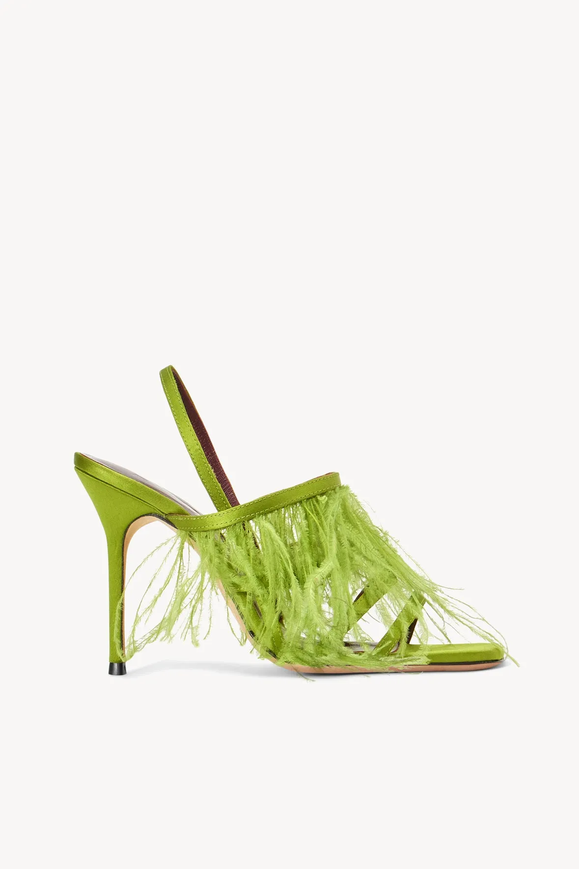 ANISE FEATHER HEEL | ACID GREEN sold by STAUD