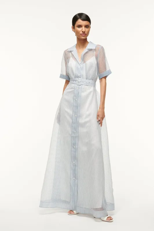 MILLIE DRESS | IVORY MICRO STRIPE sold by STAUD