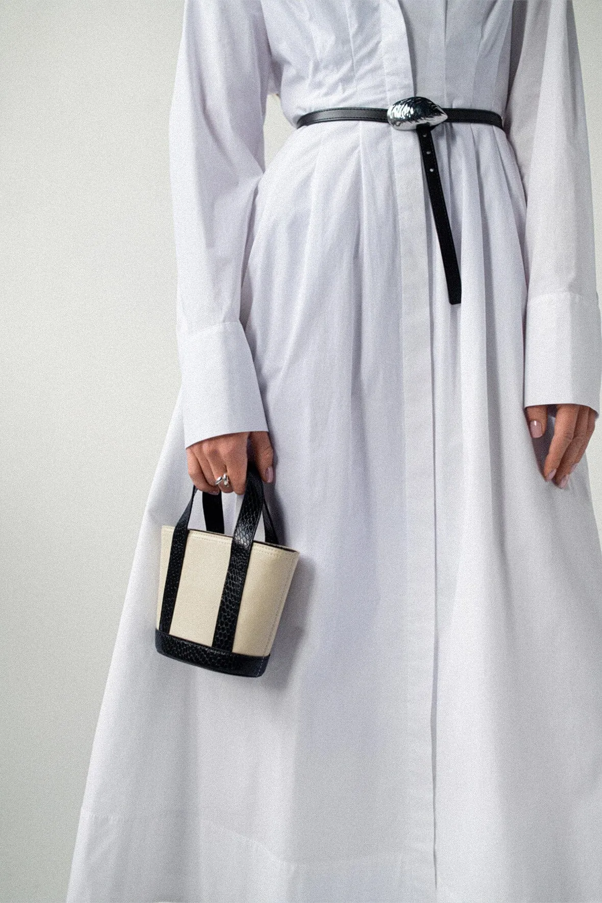 ALLORA MICRO TOTE | CREAM BLACK sold by STAUD product image thumbnail 2