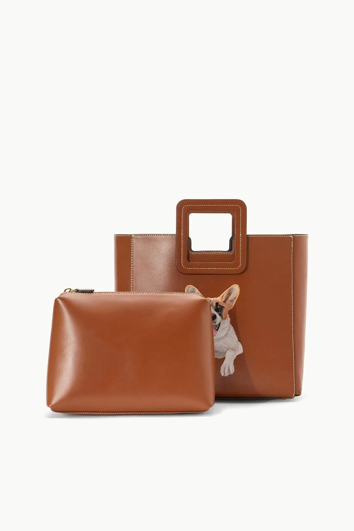 CUSTOM SHIRLEY LEATHER BAG | TAN sold by STAUD product image thumbnail 3