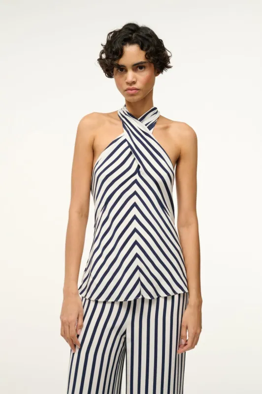 DAWN TOP | WHITE NAVY STRIPE made by STAUD