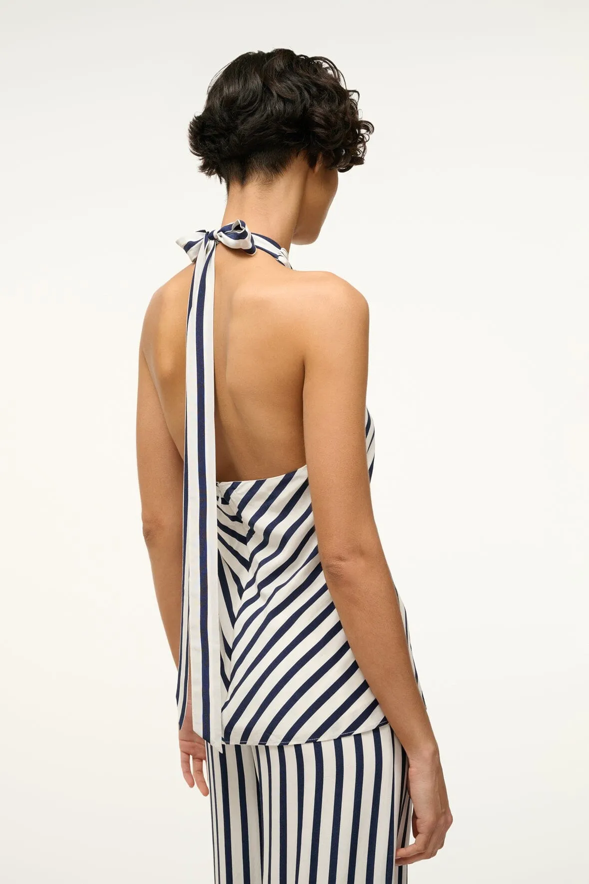 DAWN TOP | WHITE NAVY STRIPE sold by STAUD product image thumbnail 3