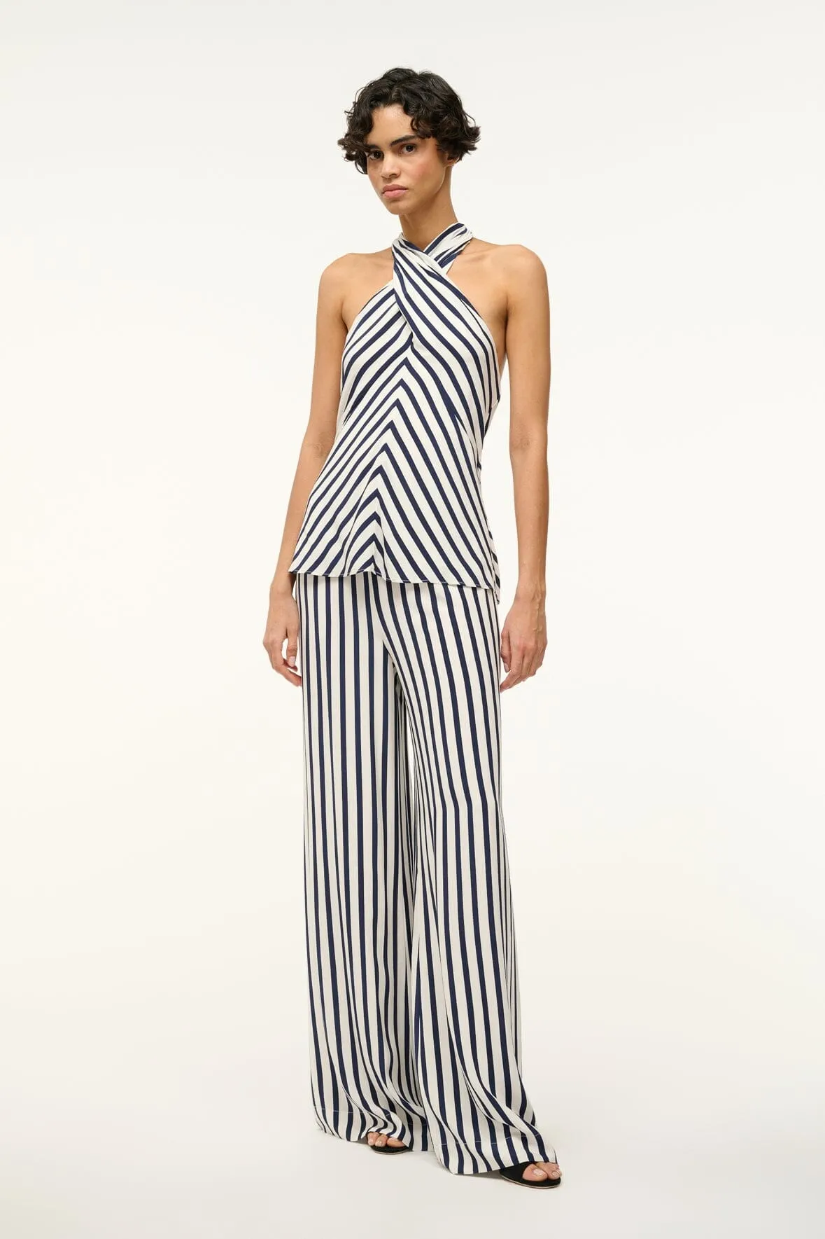 DAWN TOP | WHITE NAVY STRIPE sold by STAUD product image thumbnail 2