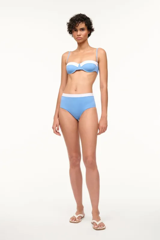 DEVON HIGH RISE BIKINI BOTTOM | AZURE WHITE sold by STAUD