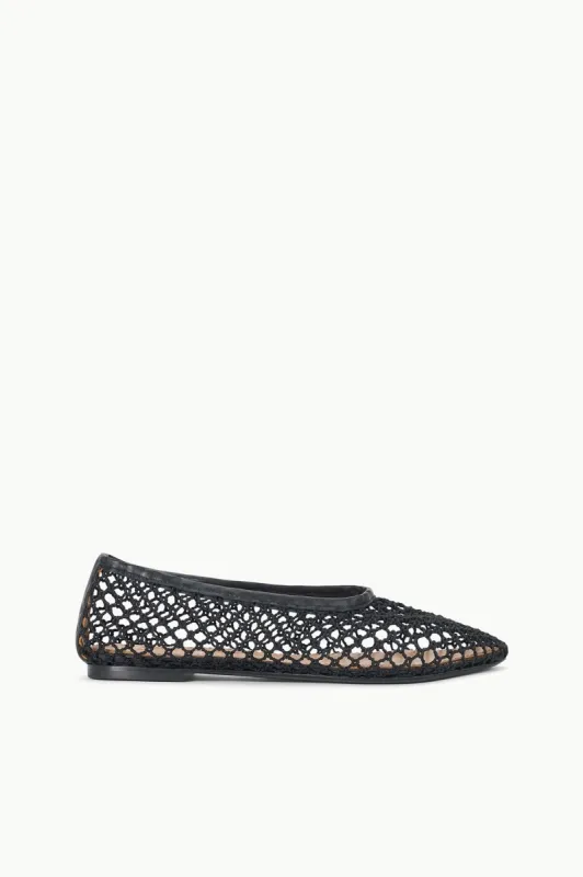 ALBA BALLET FLAT | BLACK NETTING sold by STAUD