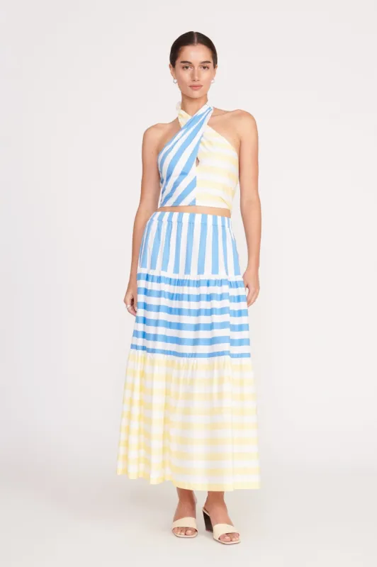 IDALINO SKIRT | BUTTERCUP SEASHORE STRIPE sold by STAUD