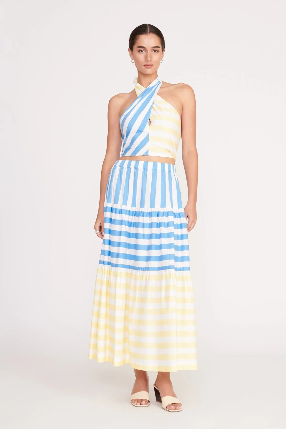 IDALINO SKIRT | BUTTERCUP SEASHORE STRIPE sold by STAUD