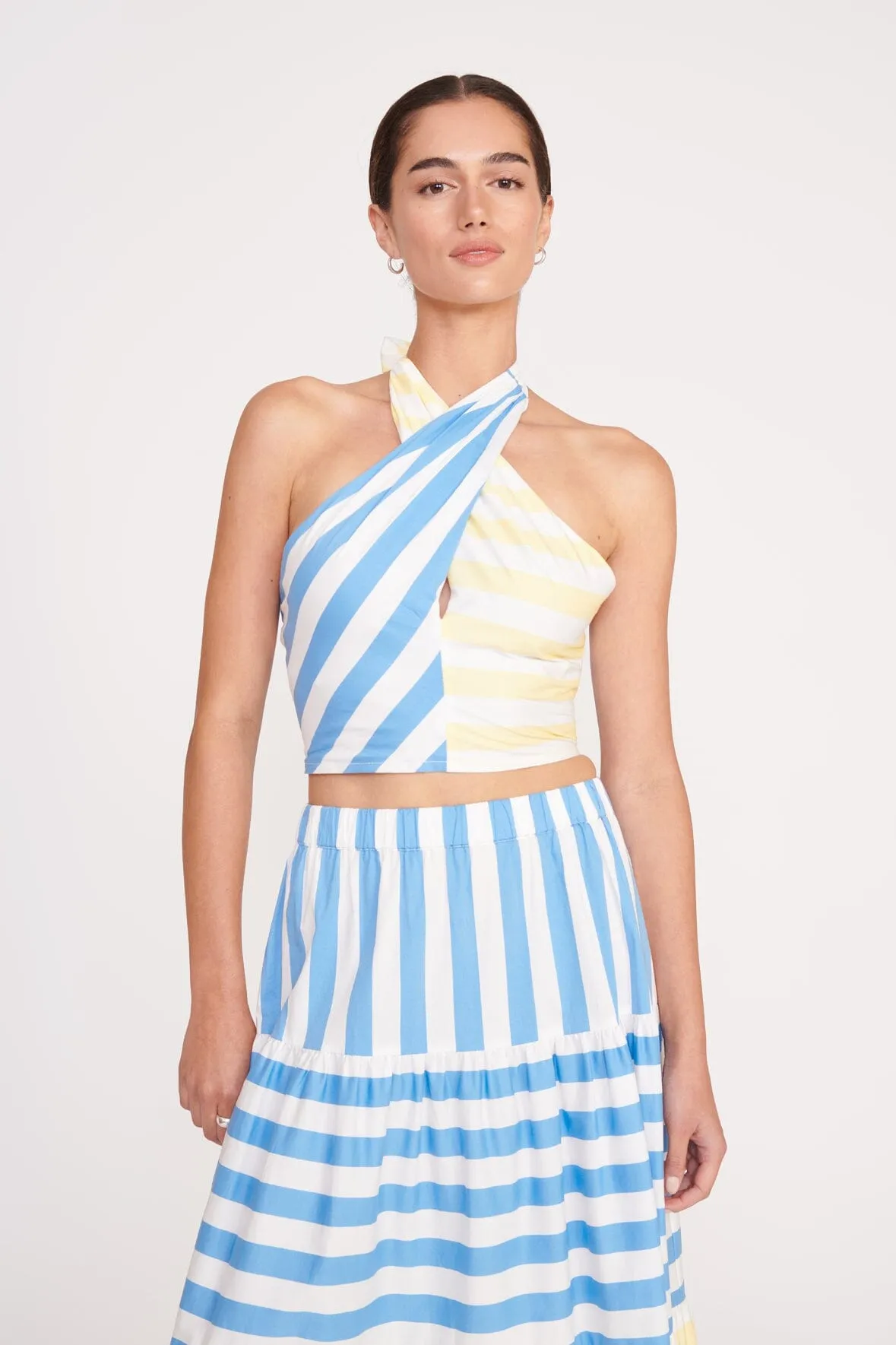 IDALINO SKIRT | BUTTERCUP SEASHORE STRIPE sold by STAUD product image thumbnail 3