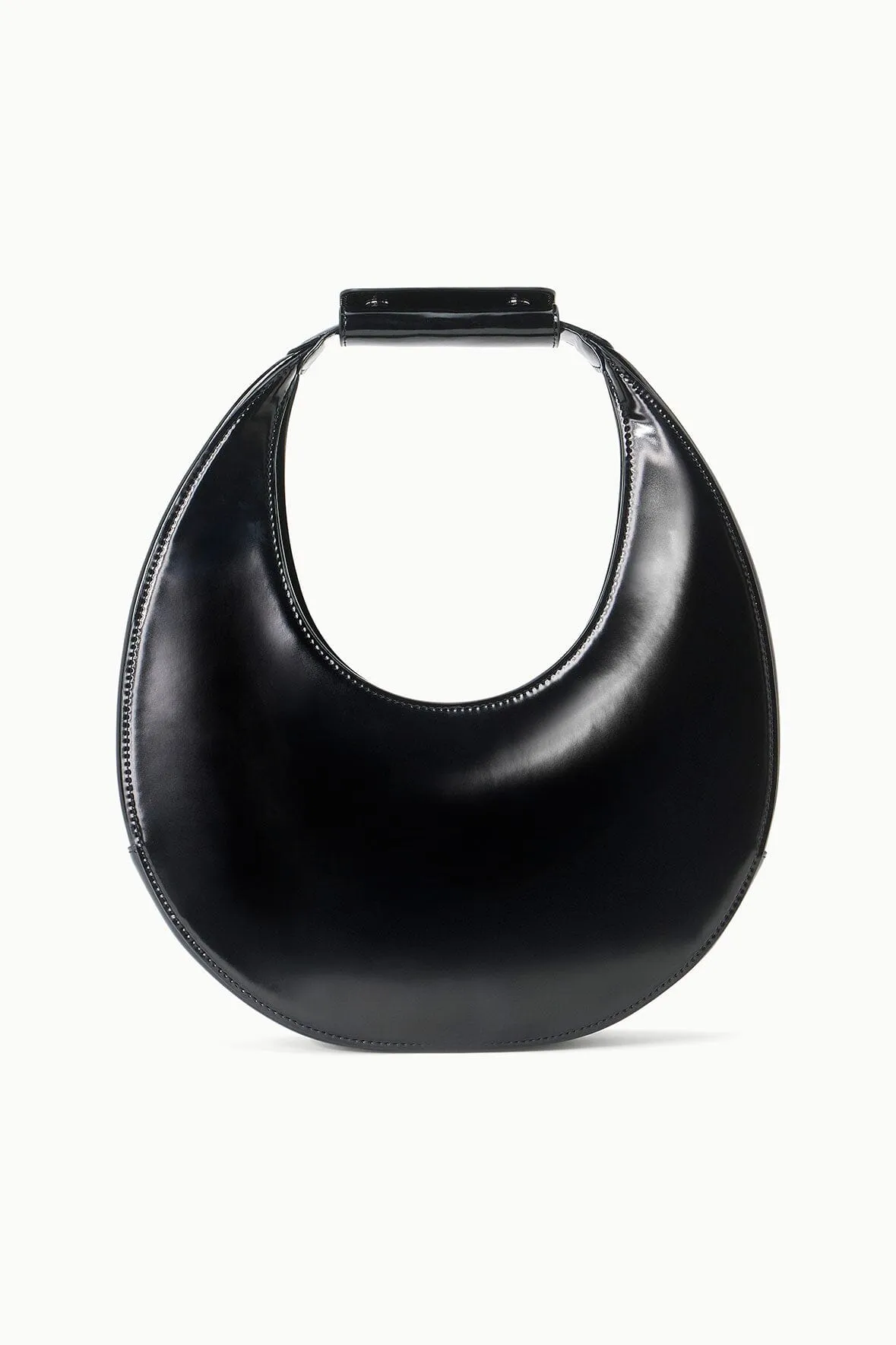 MOON BAG | BLACK POLISHED sold by STAUD