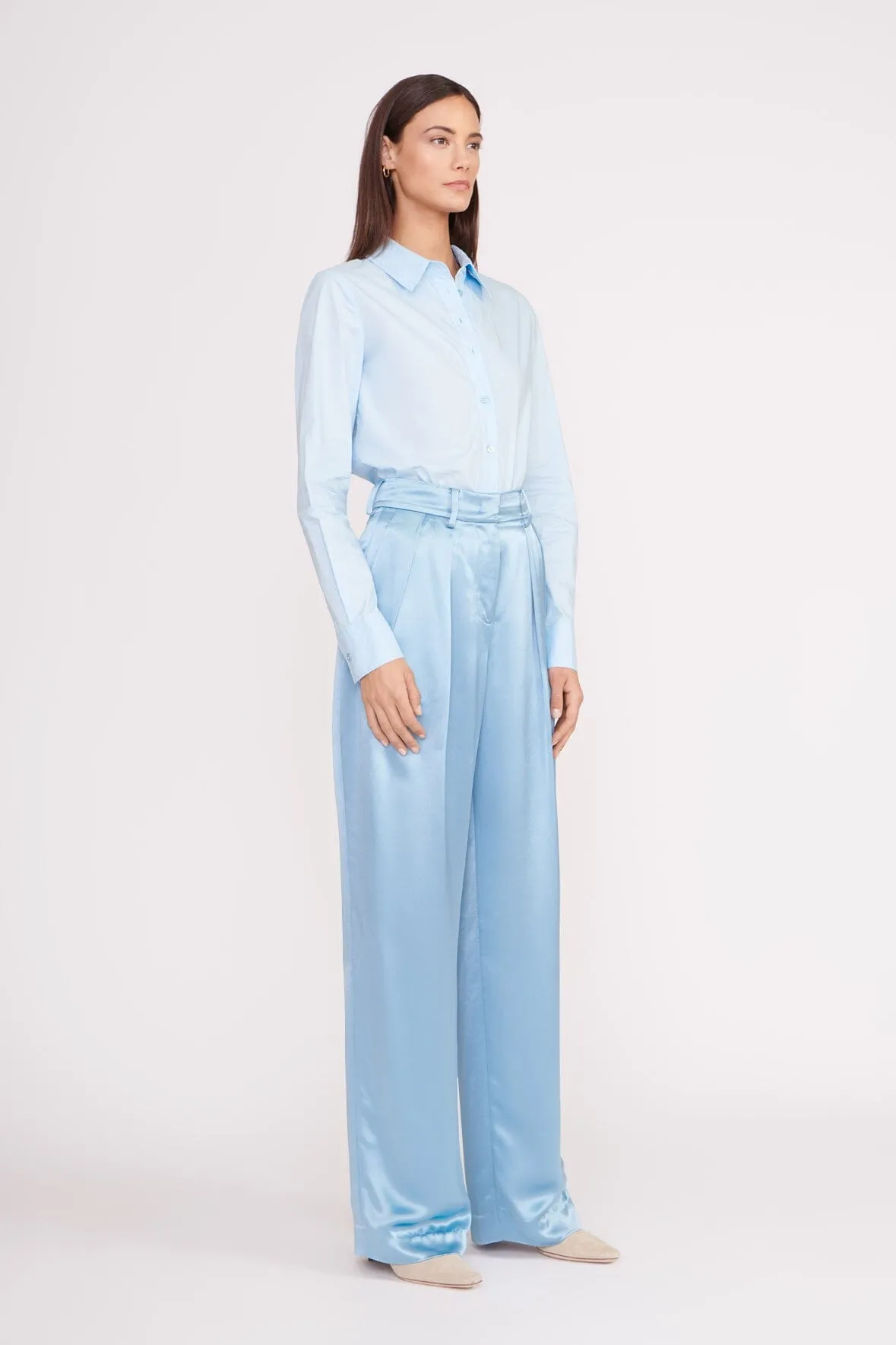 LUISA PANT | FRENCH BLUE SATIN sold by STAUD product image thumbnail 2