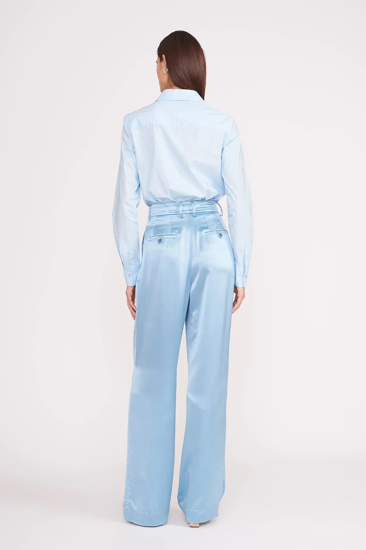 LUISA PANT | FRENCH BLUE SATIN sold by STAUD product image thumbnail 3