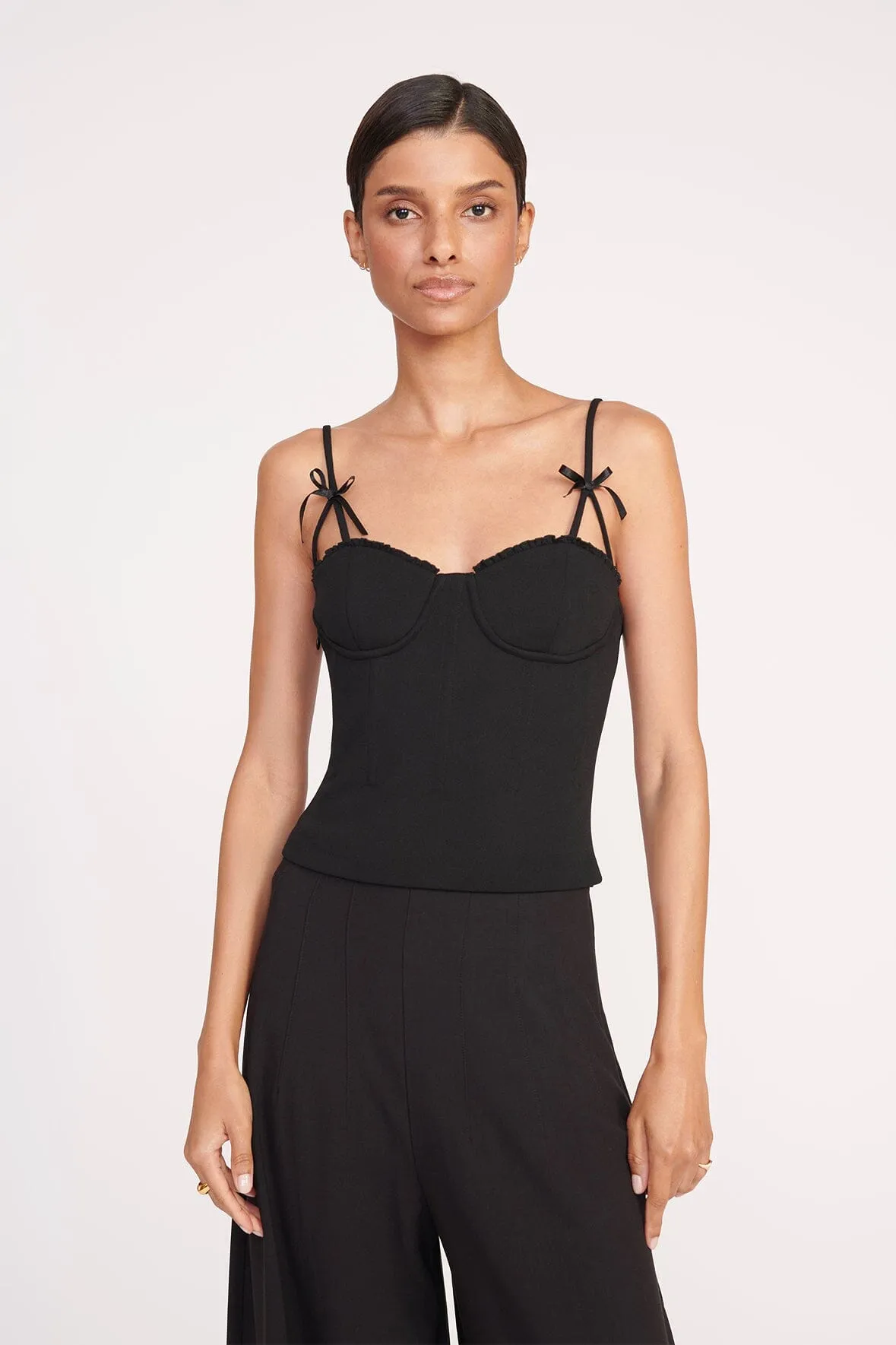 GEORGINA TOP | BLACK sold by STAUD