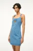 STAUD + WRANGLER THE OVERALL DRESS | MID BLUE sold by STAUD