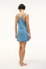 STAUD + WRANGLER THE OVERALL DRESS | MID BLUE sold by STAUD