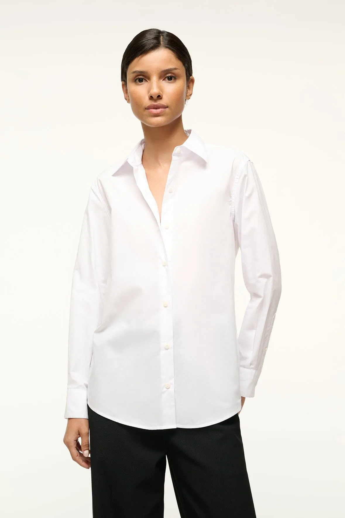 ROXBURY POPLIN SHIRT | WHITE sold by STAUD product image thumbnail 3